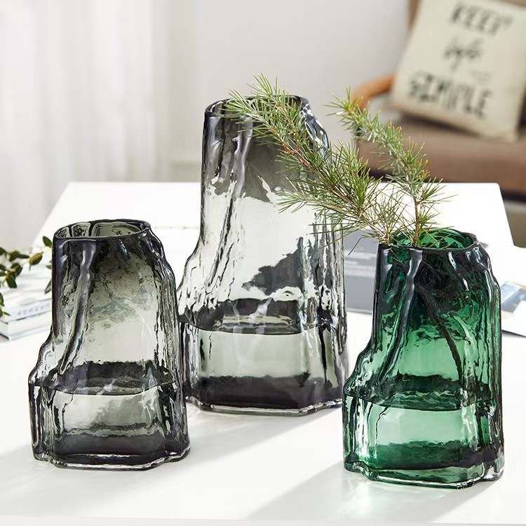 Seres-style artificialis rockery vitrei maculati vas vitreum