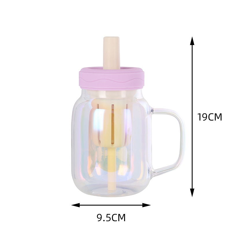 Dopamine High-Borosilicate Vitri Tumbler cum Straw