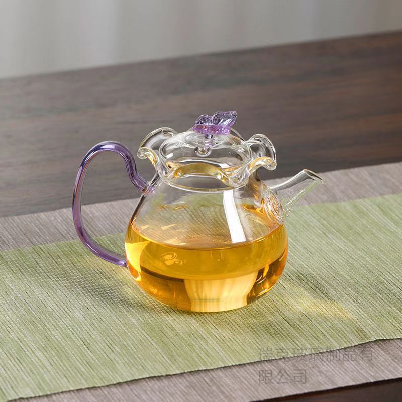Nova alta borosilicata papilio vitri floris teapot